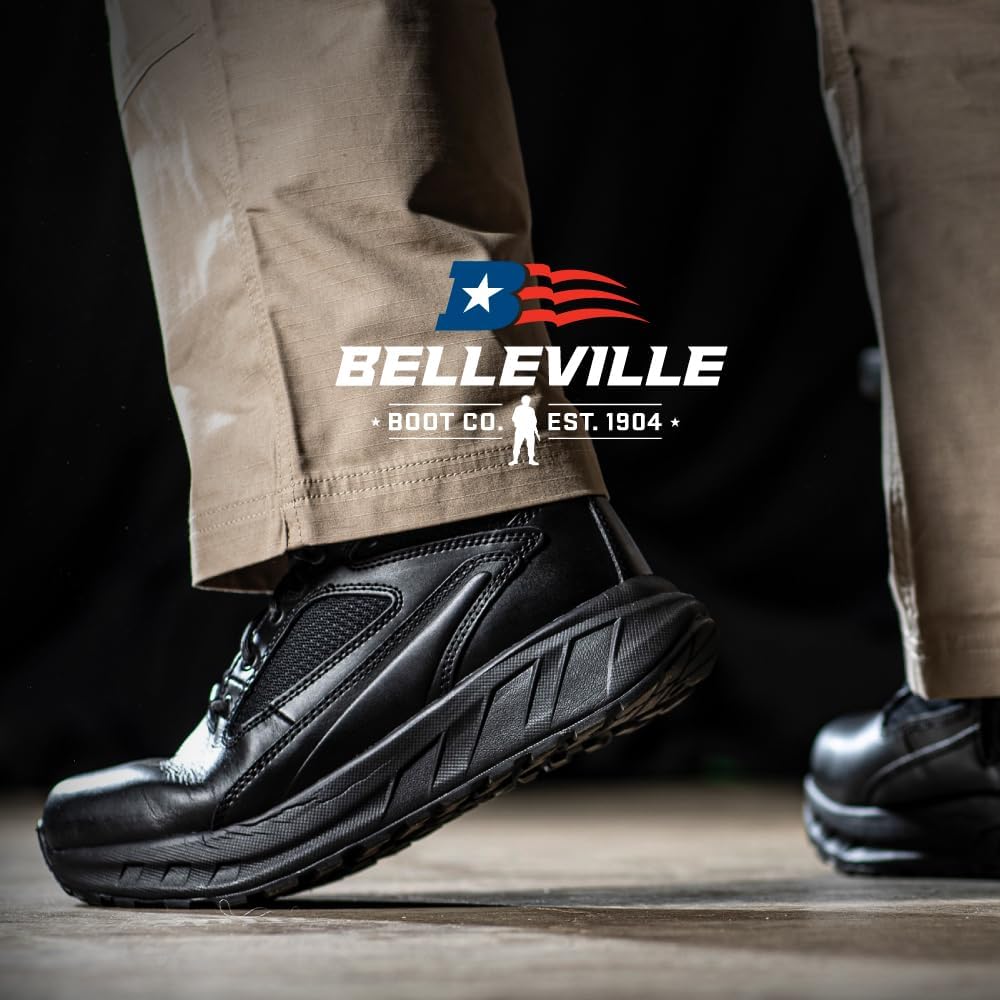 Belleville MAXX 6Z & 8Z Tactical Boots - Shock-Absorbing Midsole for Motorcycle Shoes - Slip-Resistant Vibram Outsole for Police Boots - All-Terrain Durability for Tactical Shoes