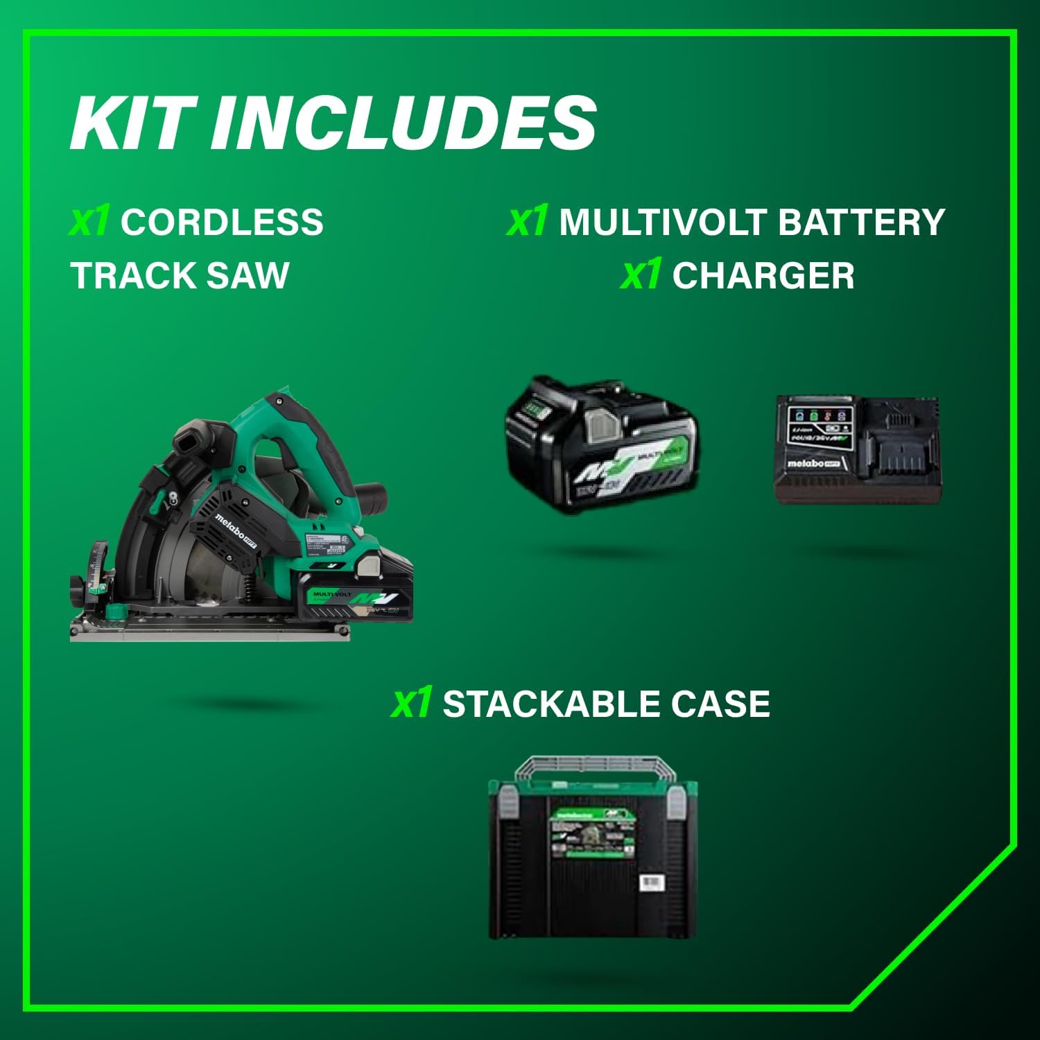 Metabo HPT 36V MultiVolt 6-1/2' Cordless Track Saw Kit, Adjustable Bevel -1 to 46°, Over 2-1/2' Cutting Depth, Lightweight Design, Includes 4.0Ah Metabo Battery and Rapid Charger, C3606DPA