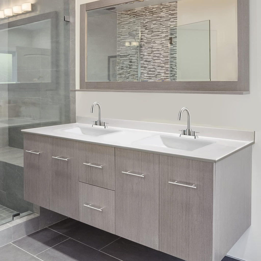 Design House Camilla 73 in. Cultured Marble Centerset Mount Rectangle Double Bowl Vanity Top with Integrated Backsplash, Solid White – Design House, 563510-WHT