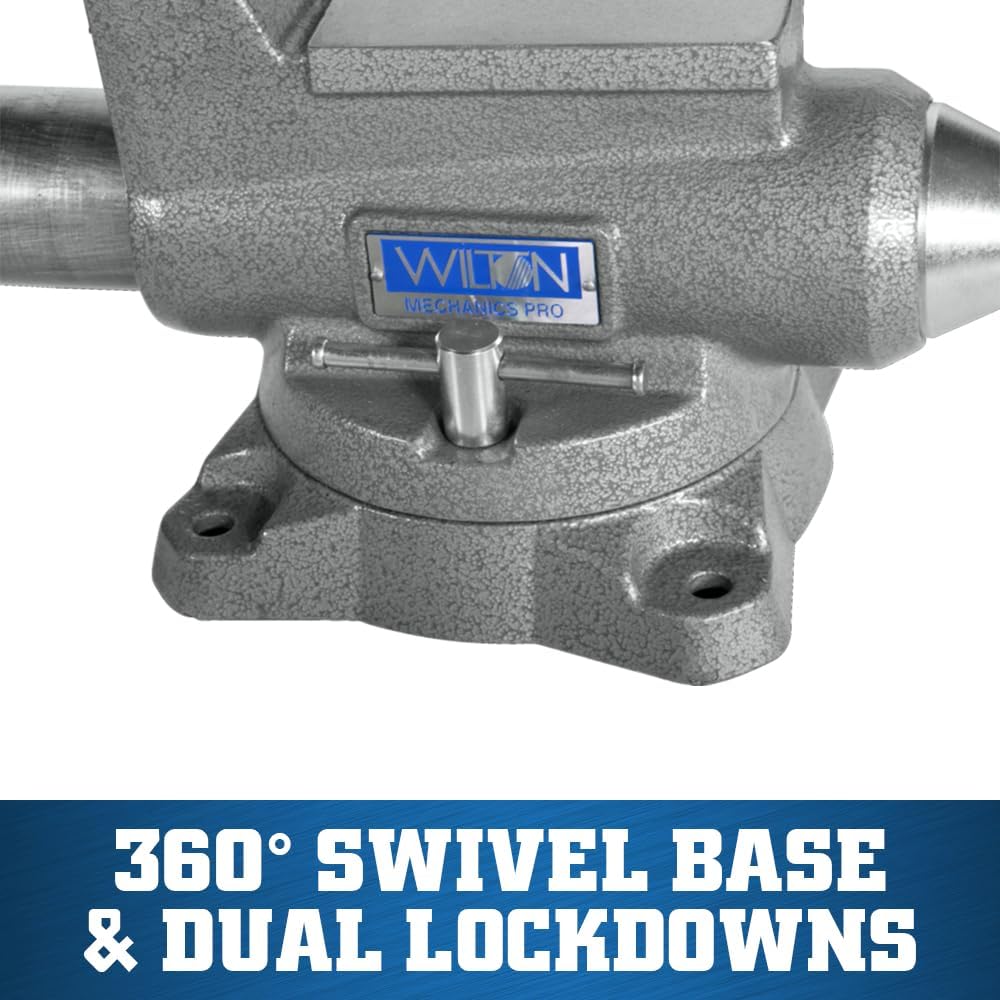 Wilton Mechanics Pro Bench Vise, 6-1/2' Jaw Width, 6' Jaw Opening, 4-3/8' Throat (Model 865M)