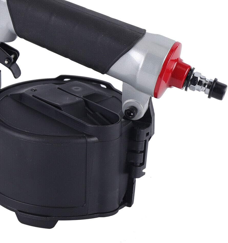 Pneumatic Siding Coil Nailer Gun, 25-57mm Gauge Handheld Air Framing Stapler Gun Roofing Nailer CN55 for Woodworking Fences Plywood Furniture