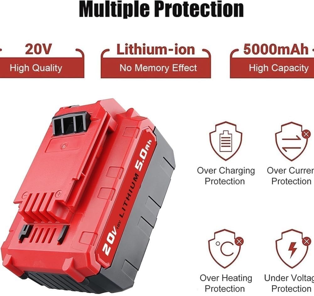 20V 5.0Ah Replacement Lithium-Ion Battery Compatible with Dewalt PCC682L PCC680L PCC692l Cordless Electric Screwdriver Drill Saw Nail Gun Tool Packs(4PCS)