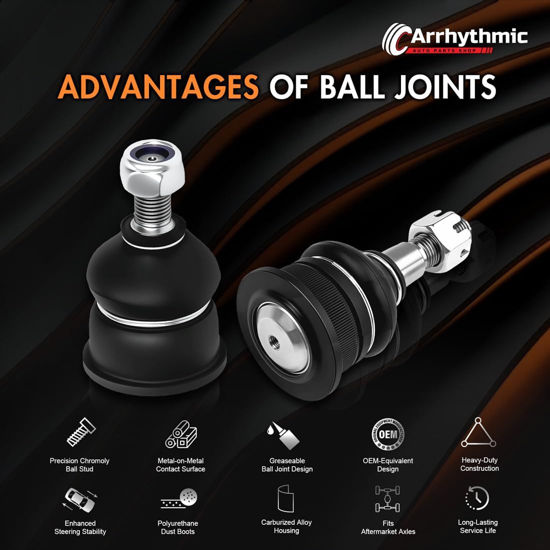 Arrhythmic Suspension Kit, 1X Front Lower Ball Joint for Sterling Truck Bullet 45 6.7L 2008 2009 2010, for Sterling Truck Bullet 55 6.7L 2008 2009 2010, for Ram 4500 6.4L 2014 2015 2016 2017 2018