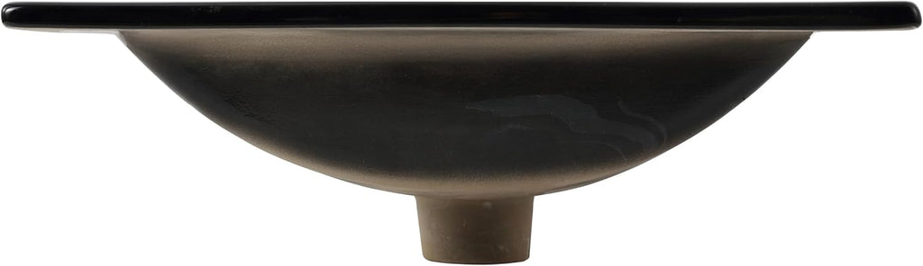 JONATHAN Y Ancillary 20 in. W x 18.25 in. D Ceramic Vanity Sink Top with 3-Hole Rectangular Single Sink Basin, Black Marble Effect SNK1000D