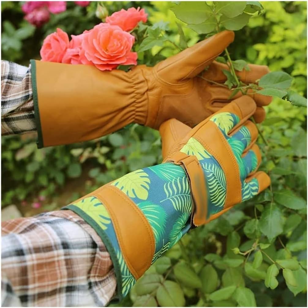 Rose Pruning Thorn Proof Gardening Gloves, Long Sleeve Puncture Proof Gloves with Forearm Protection for Women and Men (Color : Yellow, Size : One Size)