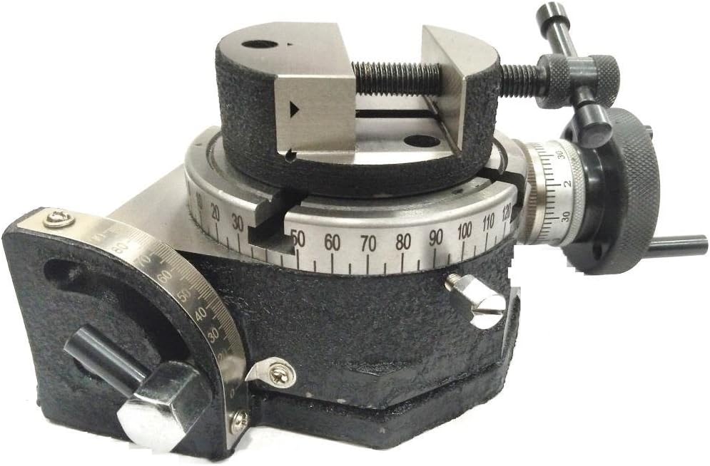 4'/100 MM TILTING MILLING INDEXING ROTARY TABLE WITH ROUND VICE-METAL WORKING (80MM ROUND VICE)