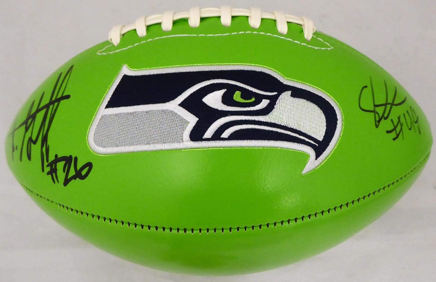 Shaquem & Shaquill Griffin Autographed Seattle Seahawks Logo Football MCS Holo Stock #178326 - Autographed Footballs