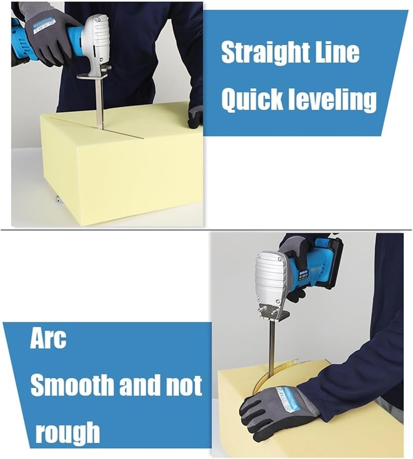 Handheld Hot Knife Foam Cutter, 300W Cordless Reciprocating Saw, Portable Power Hand Saw, Foam Board Cutter, With Auxiliary Rail, Brushless Motor, Clean And Smooth Cutting(6')