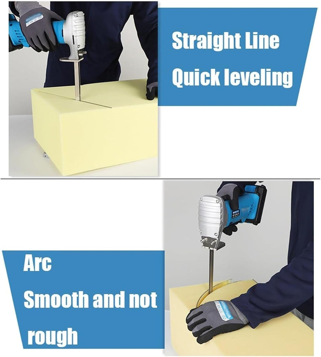 Handheld Hot Knife Foam Cutter, 300W Cordless Reciprocating Saw, Portable Power Hand Saw, Foam Board Cutter, With Auxiliary Rail, Brushless Motor, Clean And Smooth Cutting(12')