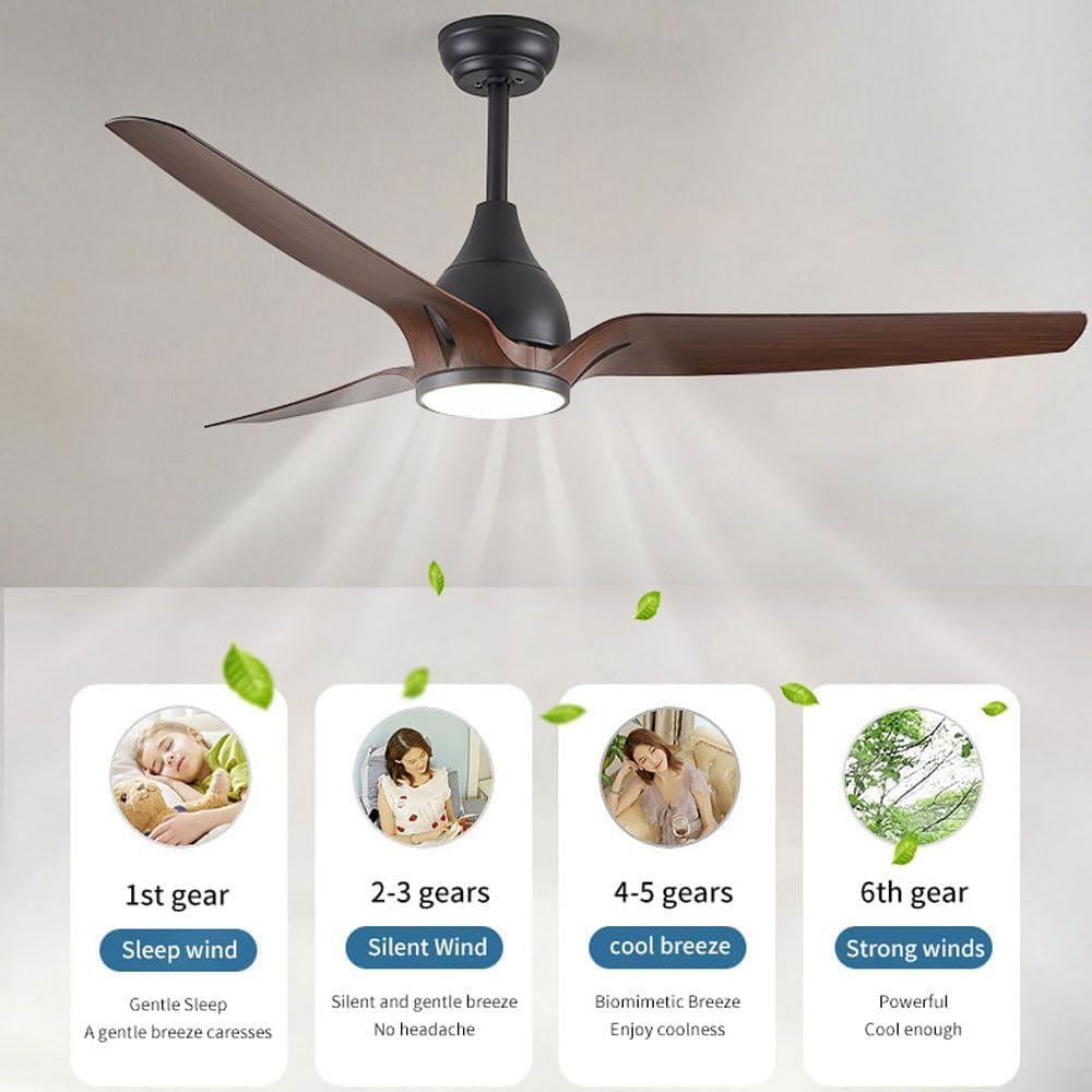 FoRes Ceiling Fans with Lights, Dimmable LED Low Profile Ceiling Fan with Remote Flush Mount 3 Blades Reversible Ceiling Fans Lights, Modern Black 6 Speed Ceiling Fan Light, for Bedroom Farmhouse