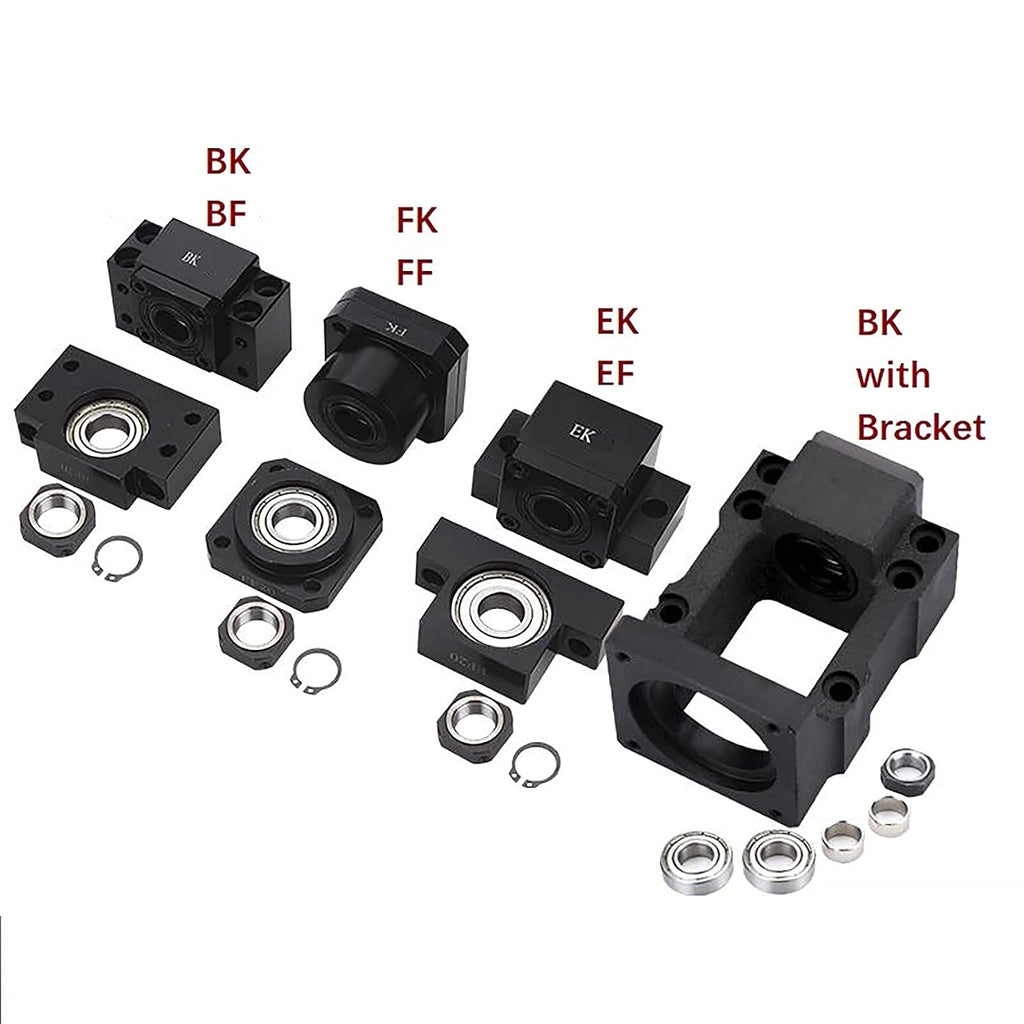 20mm Ballscrew Kit SFU2010 RM2010 Anti-Backlash Ball Screw, L 12.6 inch / 320mm 10mm Pitch + Ball Screw Nut + BK/BF15 Bearing End Supports + Coupler + Nut Housing for CNC Machine