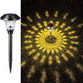 Solar Light 2/4 Pack Solar LED Lights Outdoor Garden Street Stake Glass Stainless Steel Waterproof Solar Lamp White Wireless Sun Powered Powered Spotlight (2 Pcs Black Yellow Light)