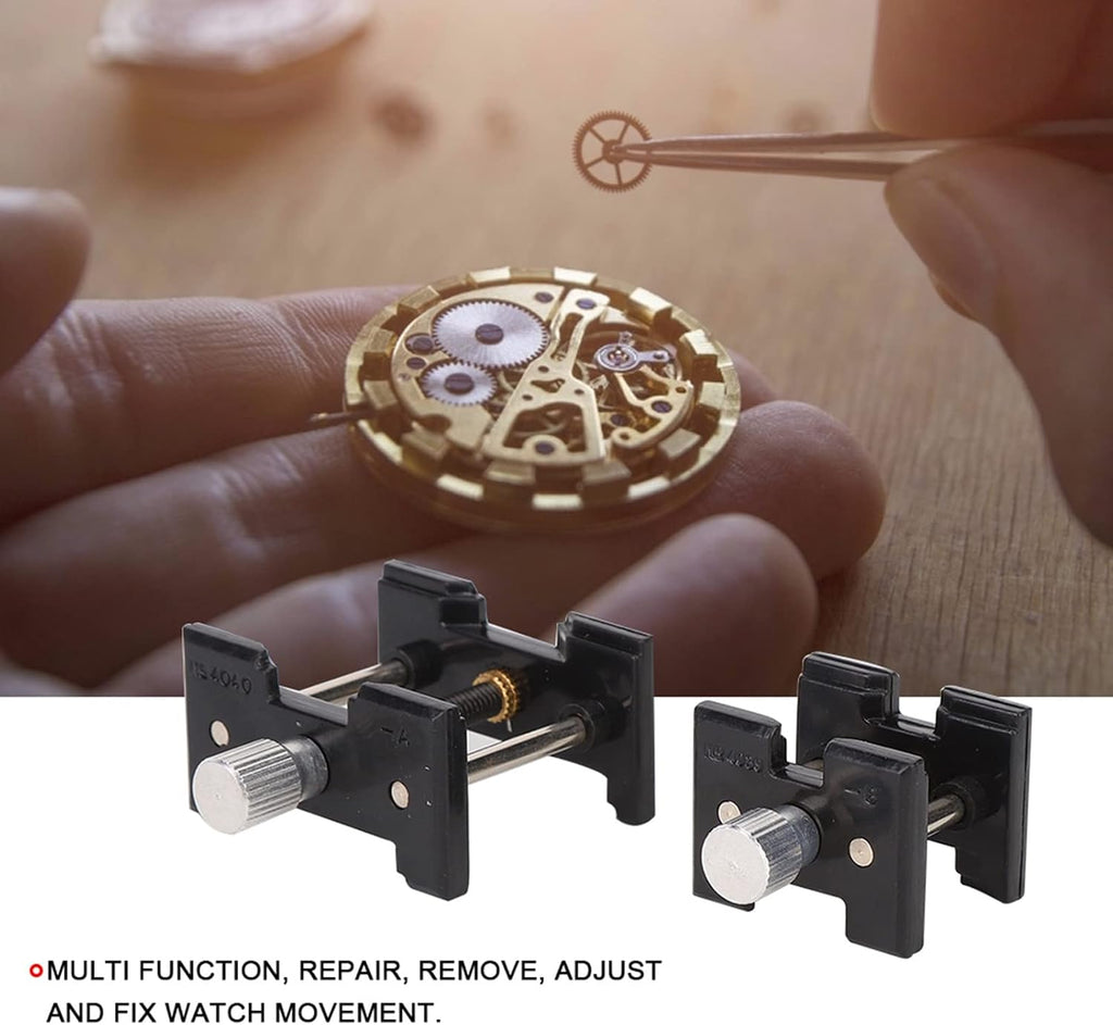 2PCs Watch Movement Holder Fixed Base Set Watch Movement Case Holder Vice Clamp for Watch Repair Jewelry Making Hobby Craft