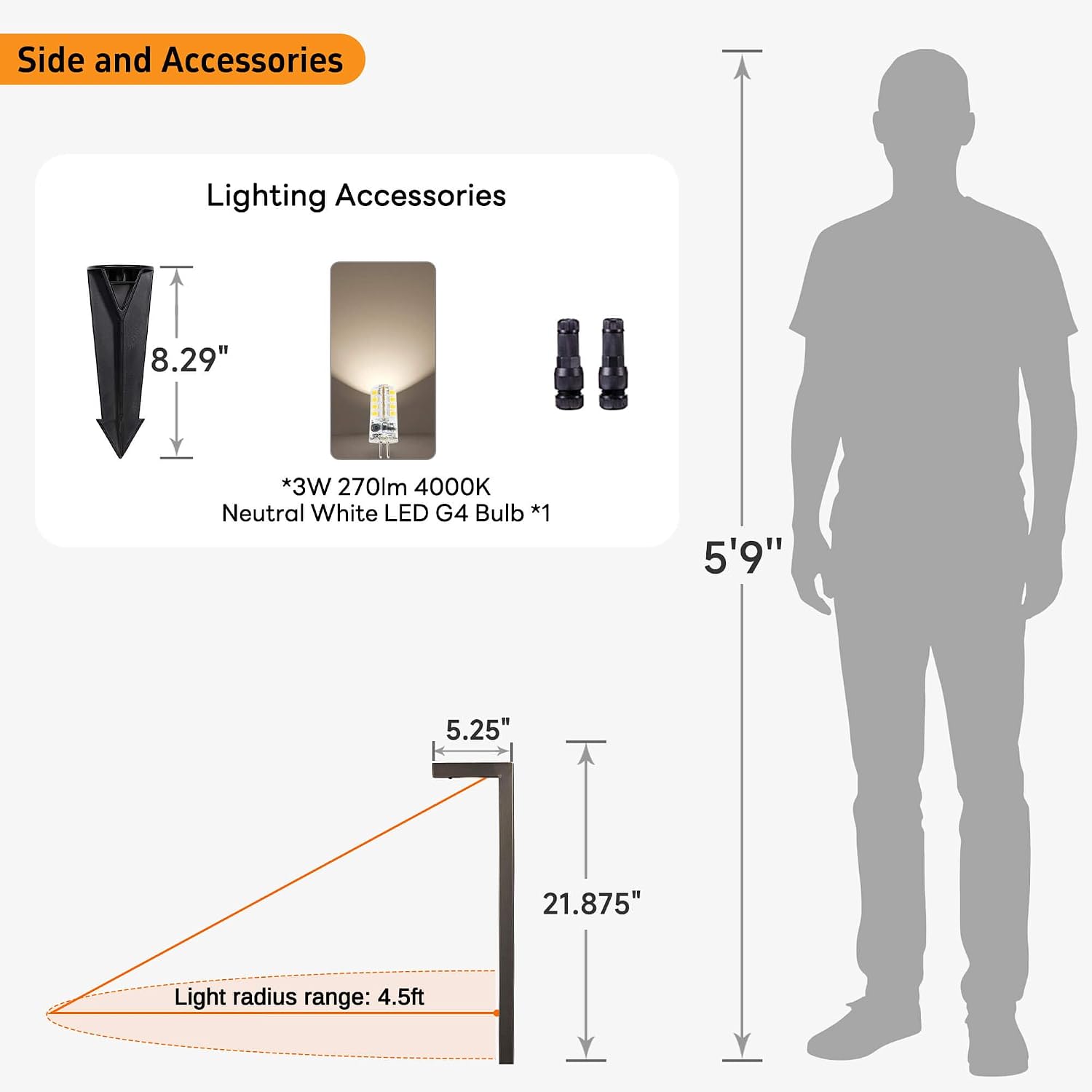 Gardenreet Brass Low Voltage Path Lights, Waterproof Landscape Pathway Light, 12V LED Outdoor Bronze L Shape Walkway Lamp for Driveway Yard Garden with 3W 270LM 4000K G4 Bulb 4 Pack
