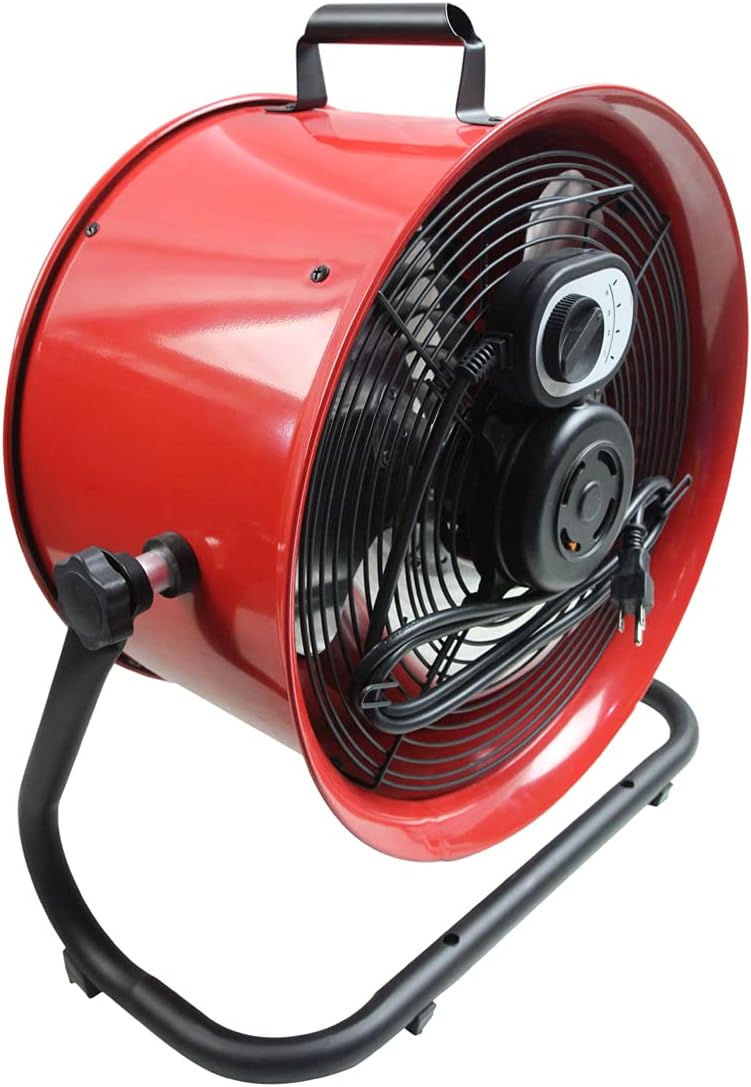 Maxx Air 16' High Velocity Turbo Fan with Pivoting Head - Efficient Air Circulation, High-Velocity Drum Fan Ideal for Home, Garage, or Workshop Use, Durable Construction, Easy Assembly