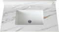 Montary 37'x 22' Vanity Top with Sink for Bathroom, Rectangular Undermount Ceramic Sink & Backsplash, Single Bowl Vanity Top with Safety Overflow Hole