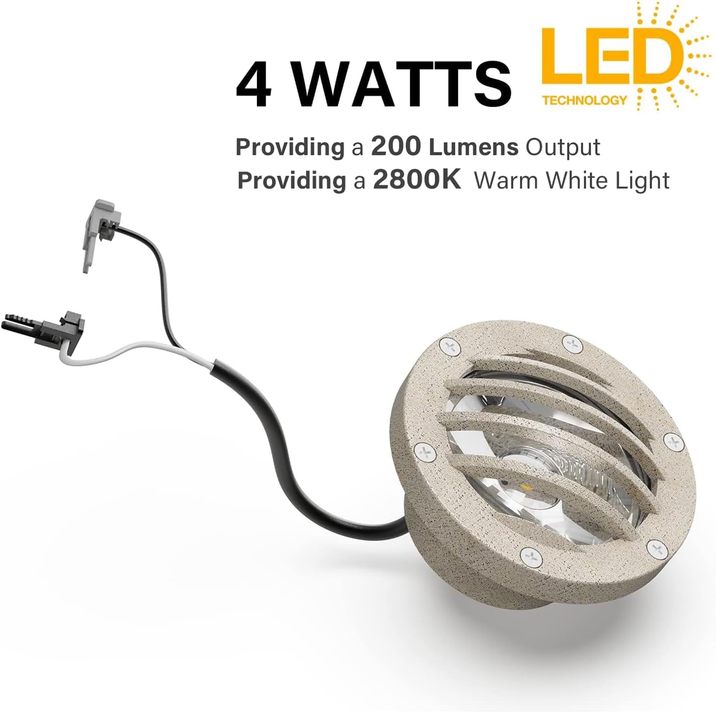 Well Light LED Low Voltage Landscape Lights 200 Lumen 2800K Warm White In-Ground Light Spotlights for Driveway, Pathway, Deck, Garden, 12V AC Outdoor Lighting (8 Pack)