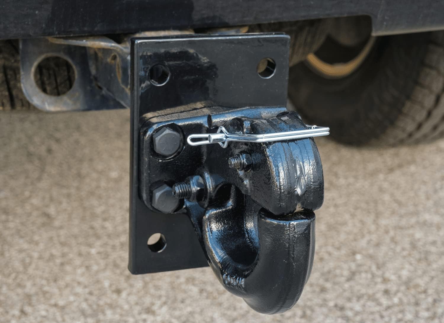Mytee Products Mounting Plate with Pintle Hitch KIT: Pintle Hook Mounting Plate with 8 Ton 2 inch Ball for Trailers Bolt On Adjustable Pintle Hook Ball Combo - Powder-Coated, Heavy-Duty