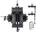 4 Inch Cross Slide Drill Press Vise, Industrial Strength Cast Steel, 100mm Jaw Opening, Accurate Clamping, Stable Mounting for Drilling and Milling Machines
