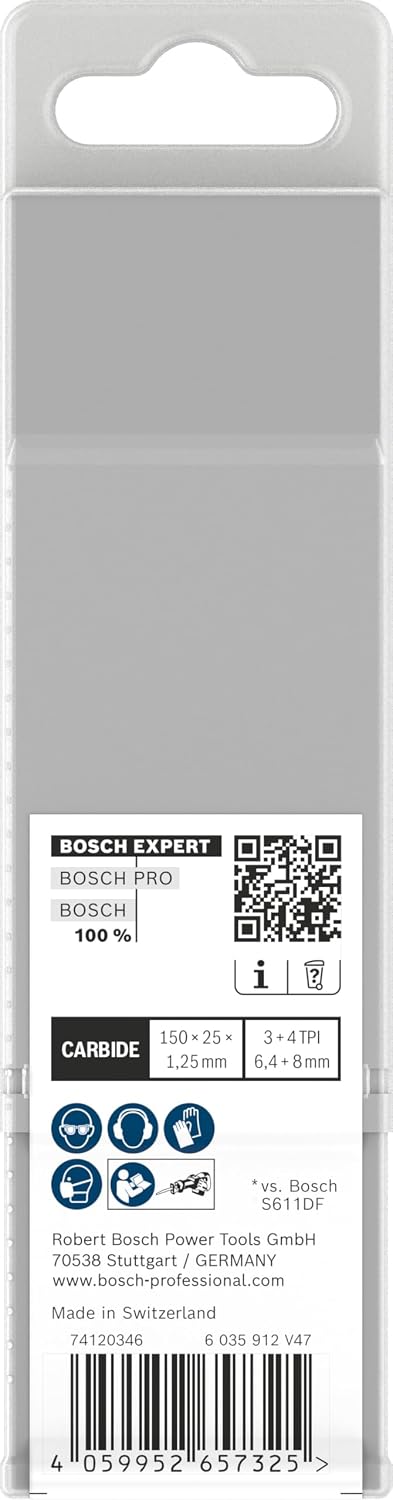 Bosch 10x Expert Multi Material Demolition S681KLHM Blade (for Wood with Metal, Construction Wood with Mortar and Nails, Length 150 mm, Professional Accessory Reciprocating Saw)