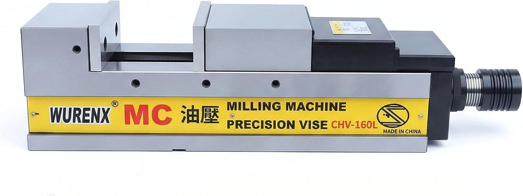 High Precision Hydraulic CNC Machine Vise 4'/5'/6'/8', Heavy Duty Milling Vise for CNC Milling Machine, Hardened Steel Precision Vise for Metalworking Machining (CHV-160L 6inch(Jaw opening 11.81inch))