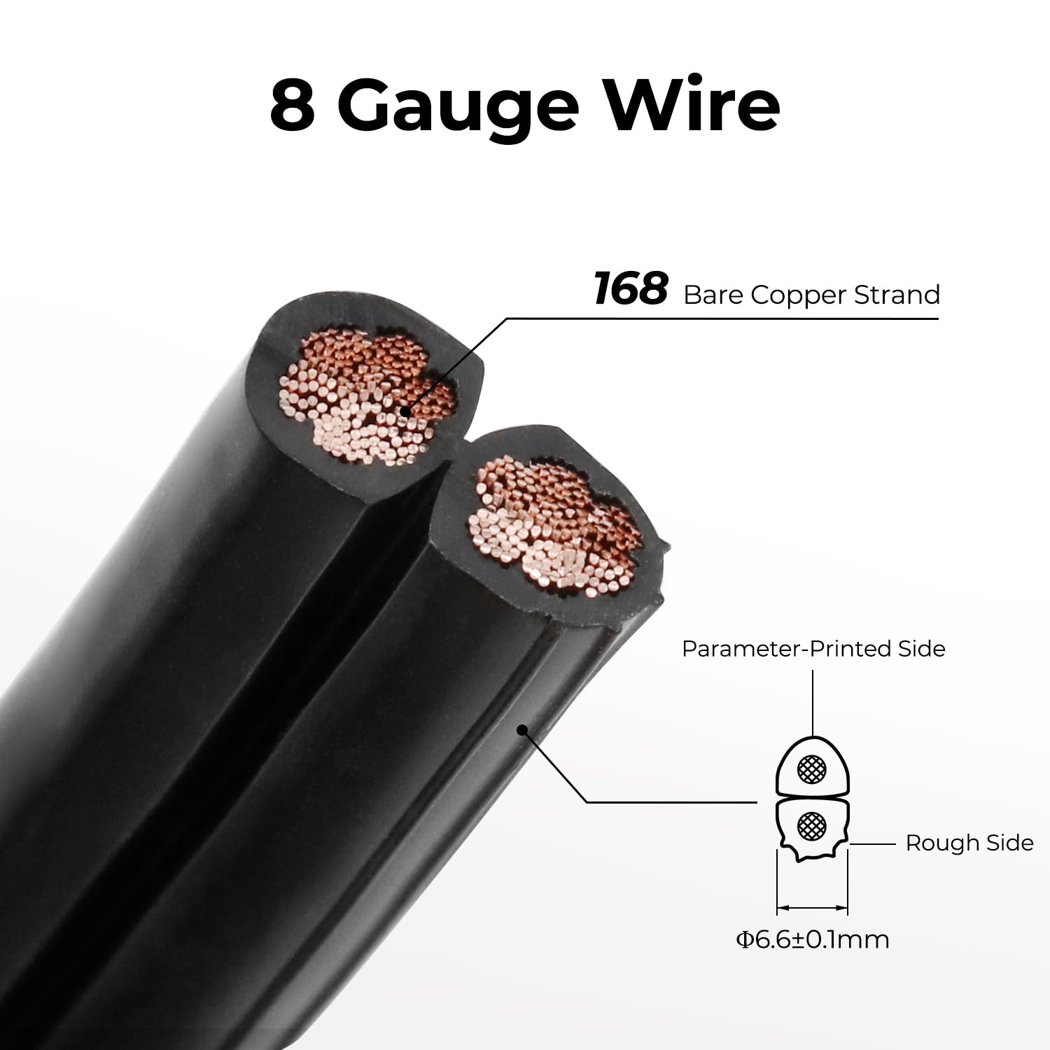 FIRMERST 8/2 Low Voltage Landscape Wire 100FT with Spool, ETL Listed, Pure Copper,