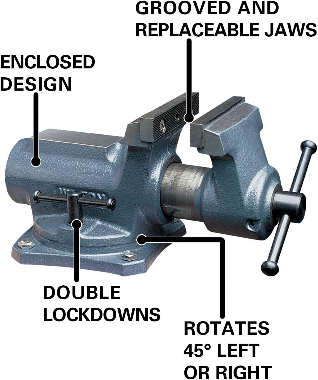 Wilton Super-Junior Bench Vise, 4' Jaw Width, 2-1/4' Jaw Opening, 2' Throat (Model SBV-100)
