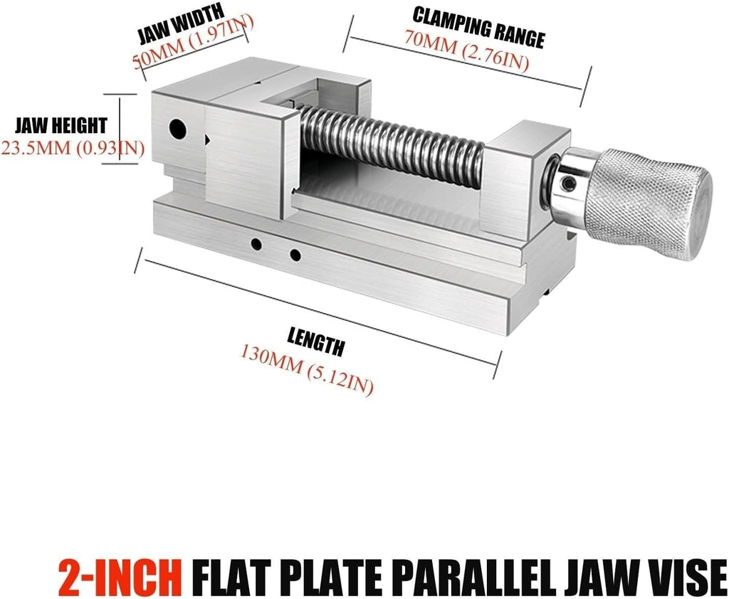 High Precision Bench Vise 0.003mm Multi-purpose with Comfort Handle for Woodworking and Metalworking, Durable for Professional and DIY Use(2inch)