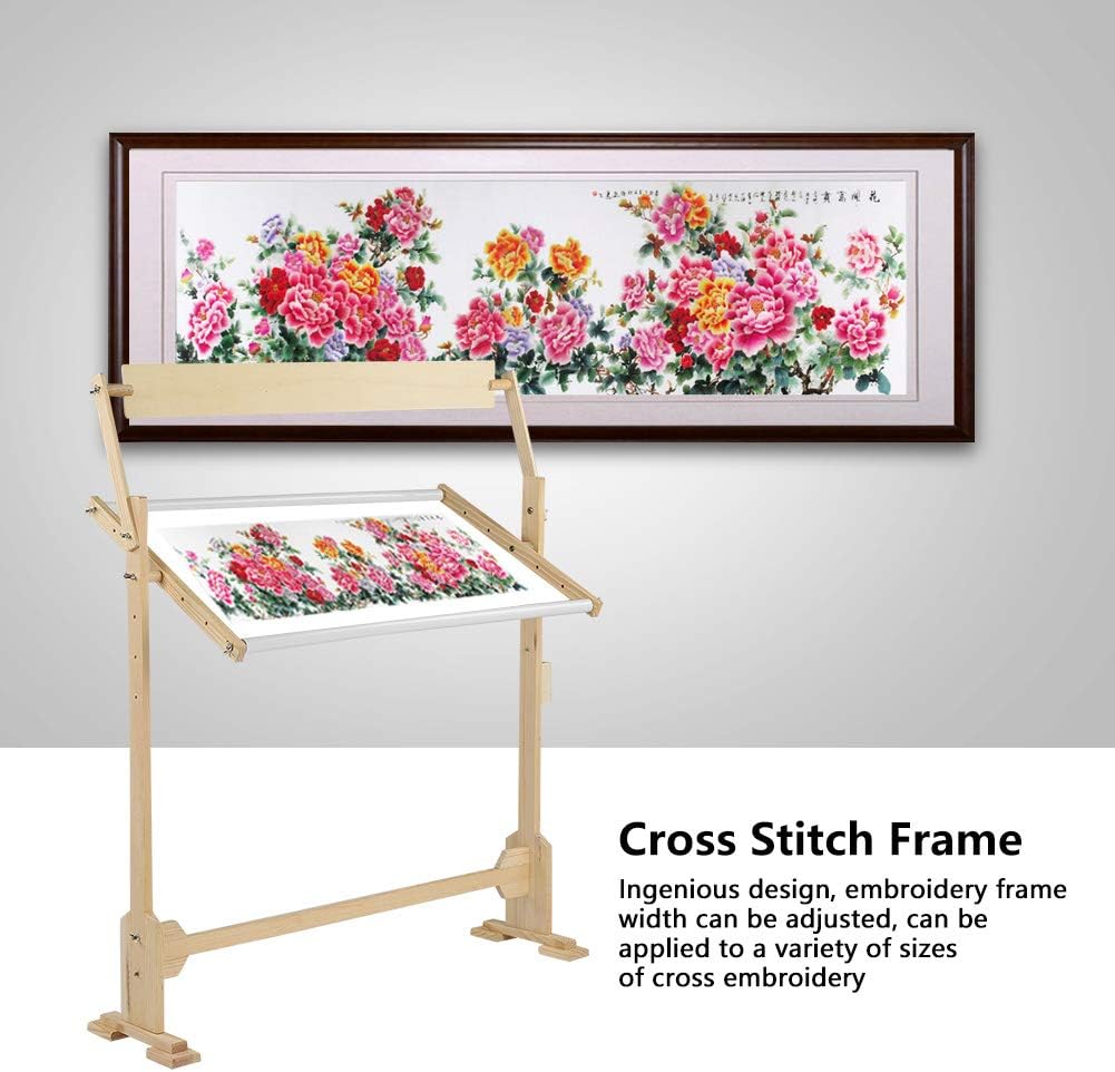 Embroidery Stand,Pillowcase Embroidery Frame Portable Embroidery Frame Easy To Install Adjustable Wood Cross Stitch Frame Stand ,Standing Cross Stitch Frame For Art Craft Sewing And Hanging