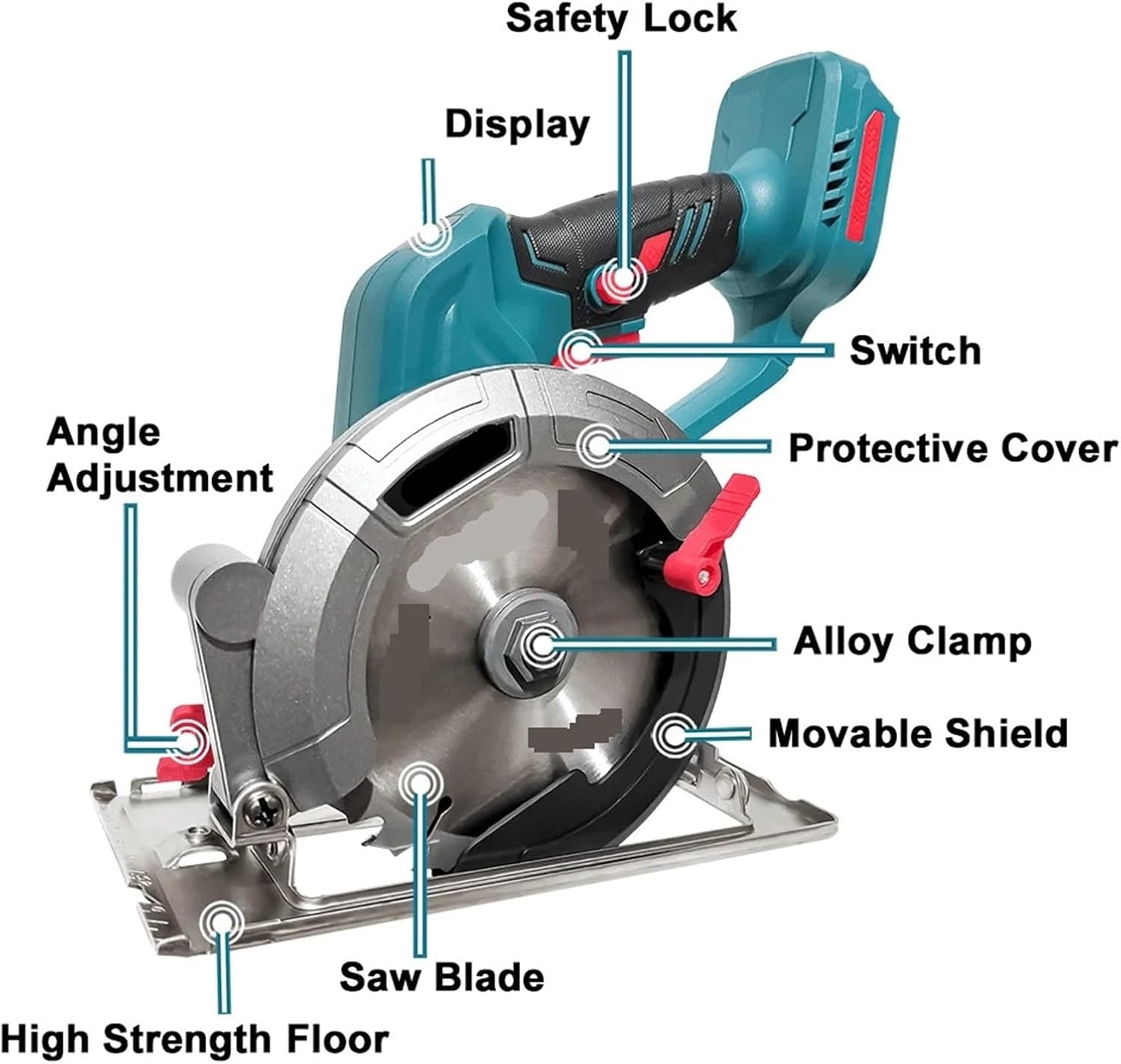 Reciprocating Saw, Brushless Electric Circular Saw Cordless Cut Wood Ceramic Tiles Power Tools