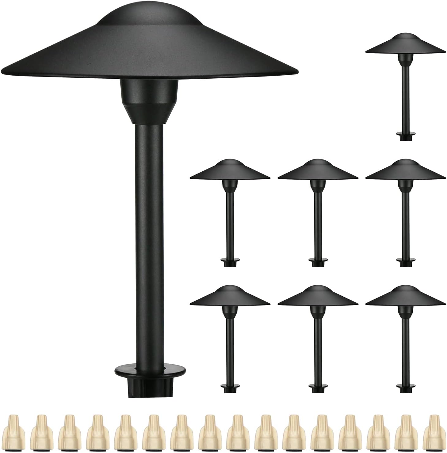 Lumina Lighting® 3W Landscape Lighting 12V Landscape Lights Low Voltage Landscape Path Lights Warm White Waterproof Outdoor Replaceable G4 LED Bulb for Garden Pathway Lawn Yard (Black, 8-Pack)