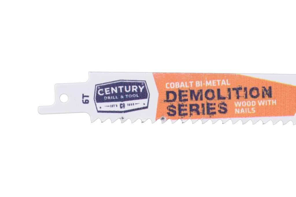Century Drill & Tool 07786 9' Demolition Series Bi-Metal Reciprocating Saw Blade, 6T, 25 Pack