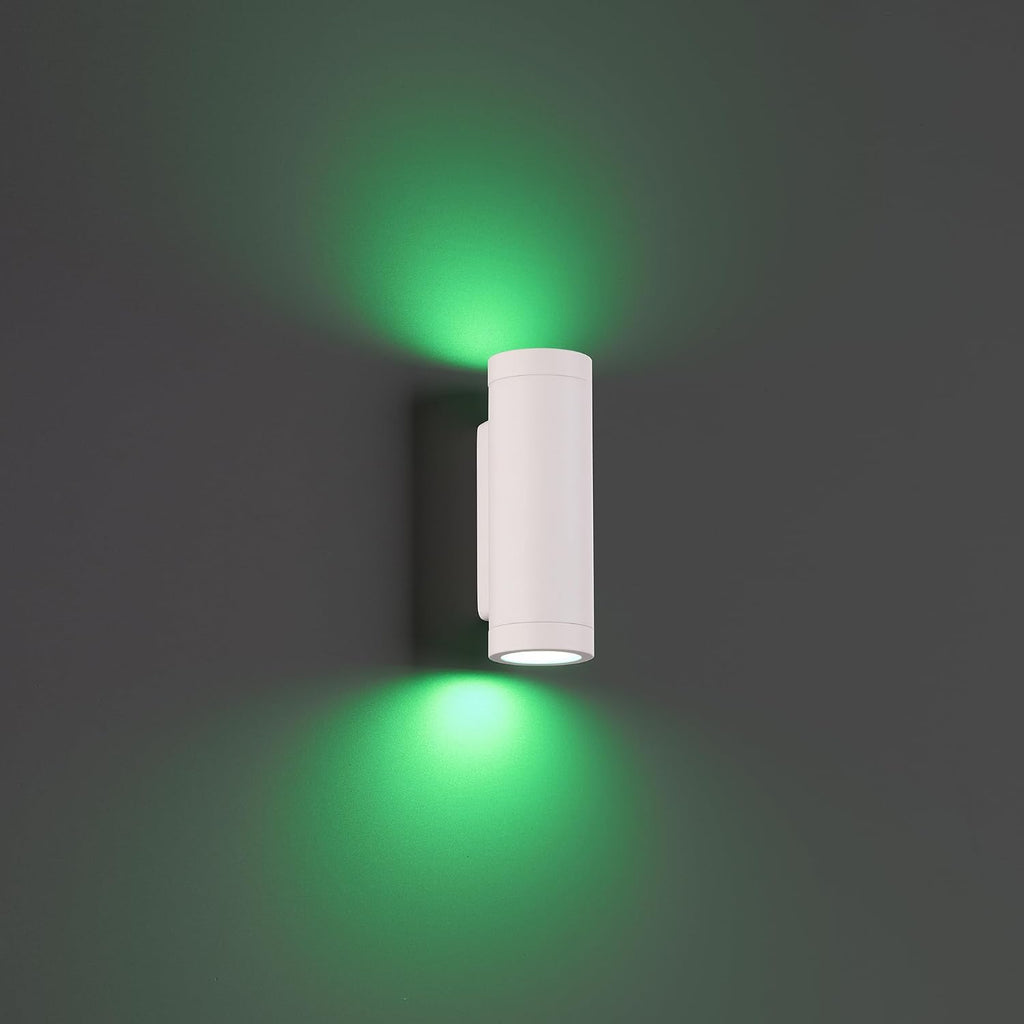 WAC Lighting LED 12V Colorscaping Smart App Controllable Landscape Lighting with RGBWW Color Changing and Tunable White Wall Cylinder with Adjustable Beam Angle in White
