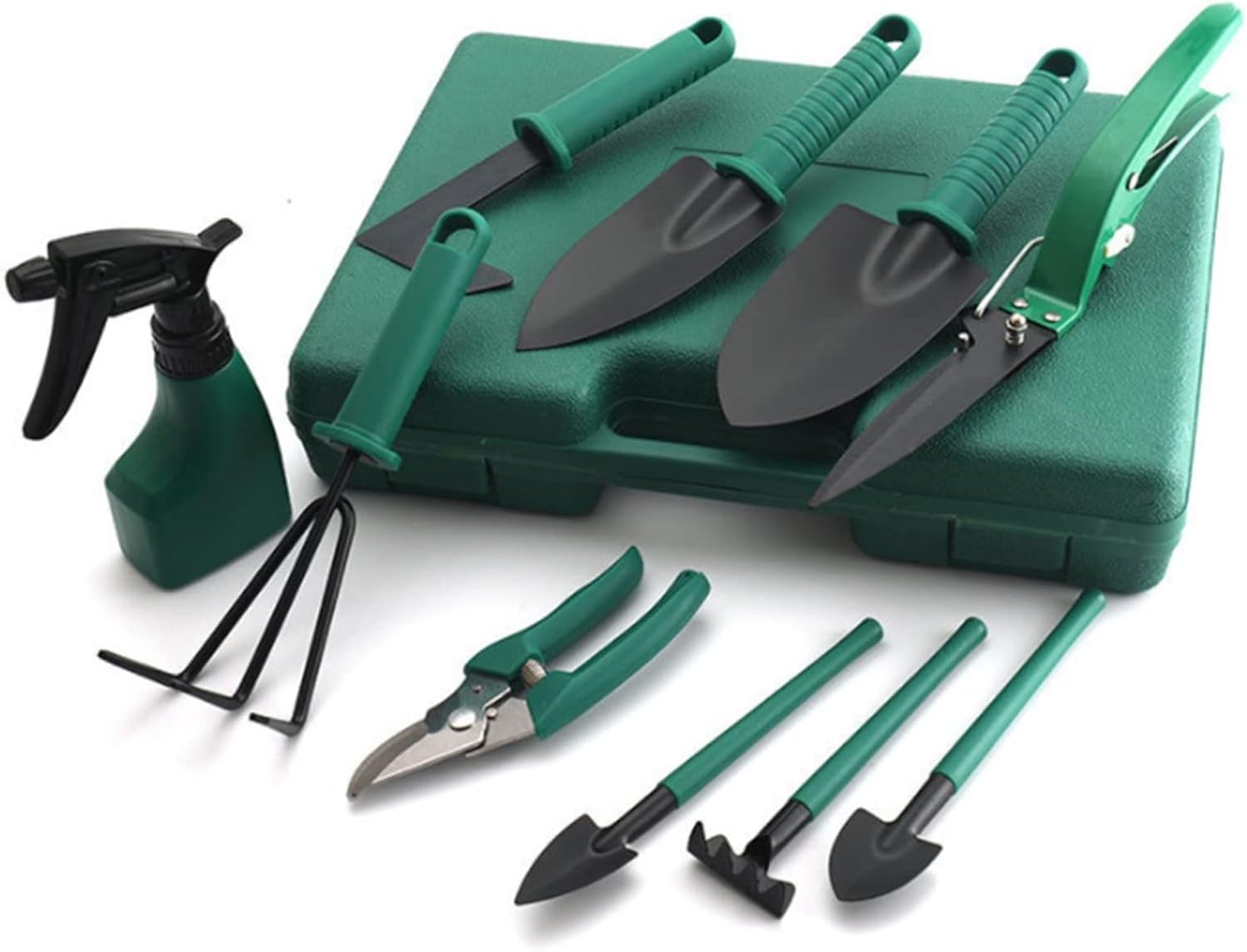 Garden Tools Set, 10 Pieces Gardening Tools, Garden Hand Tools with Purple Floral Print Ergonomic Handle & Carrying Case (Color : Blue)