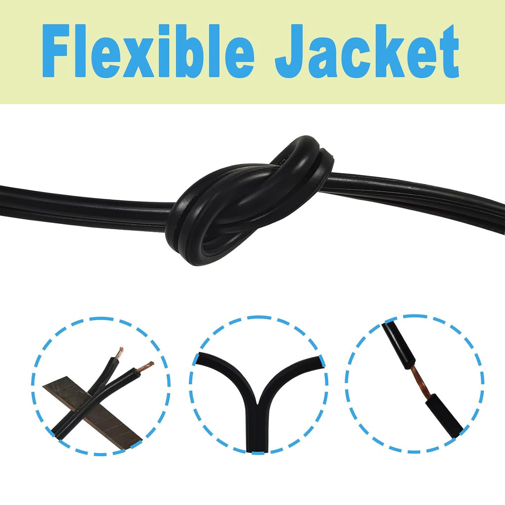 12/2 Low Voltage Landscape Lighting Wire, Outdoor Direct Burial Cable, 12 Gauge 2 Conductor, 250 Feet
