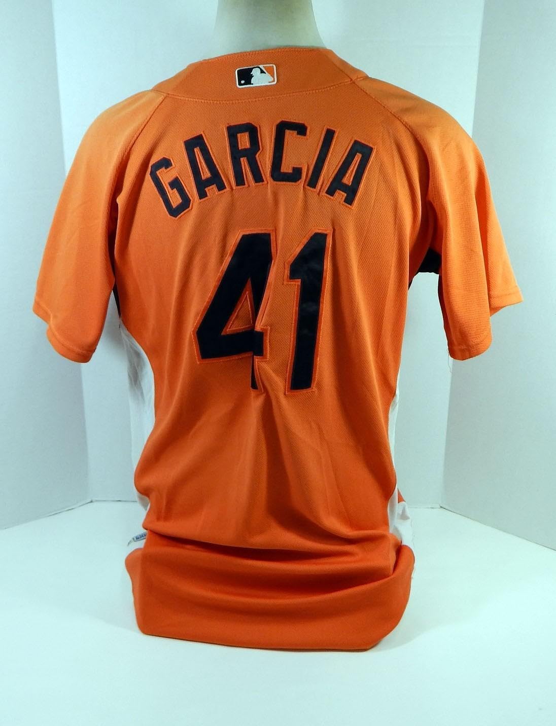 2007-08 Baltimore Orioles Garcia #41 Game Used Orange Jersey BP ST 007 - Game Used MLB Jerseys