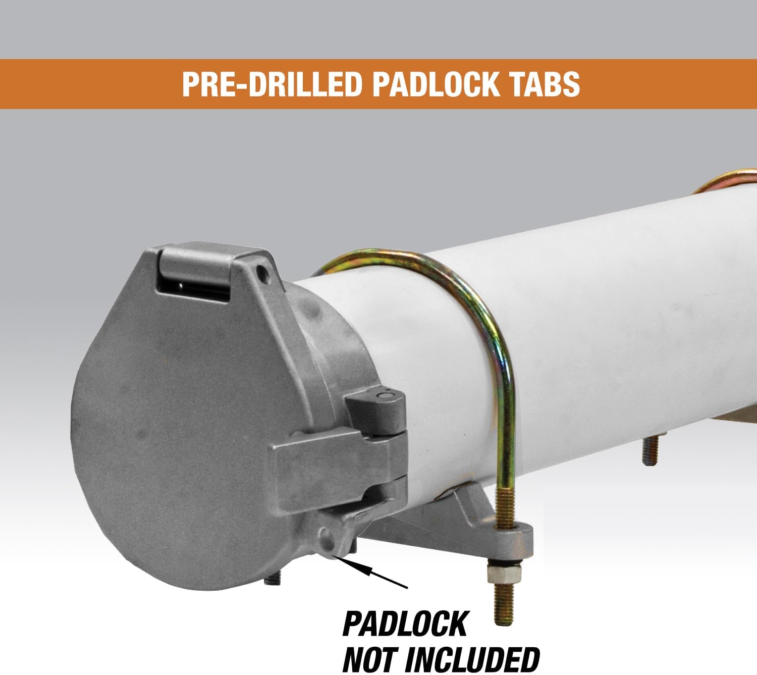 Buyers Products CC800 PVC Conduit Carrier Kit, 8 Inch Diameter Pipe Storage Rack for Trucks, Mounting Hardware Included, Spring-Loaded Latch, Weather-Resistant Door - for Conduits, Fly Rods & More