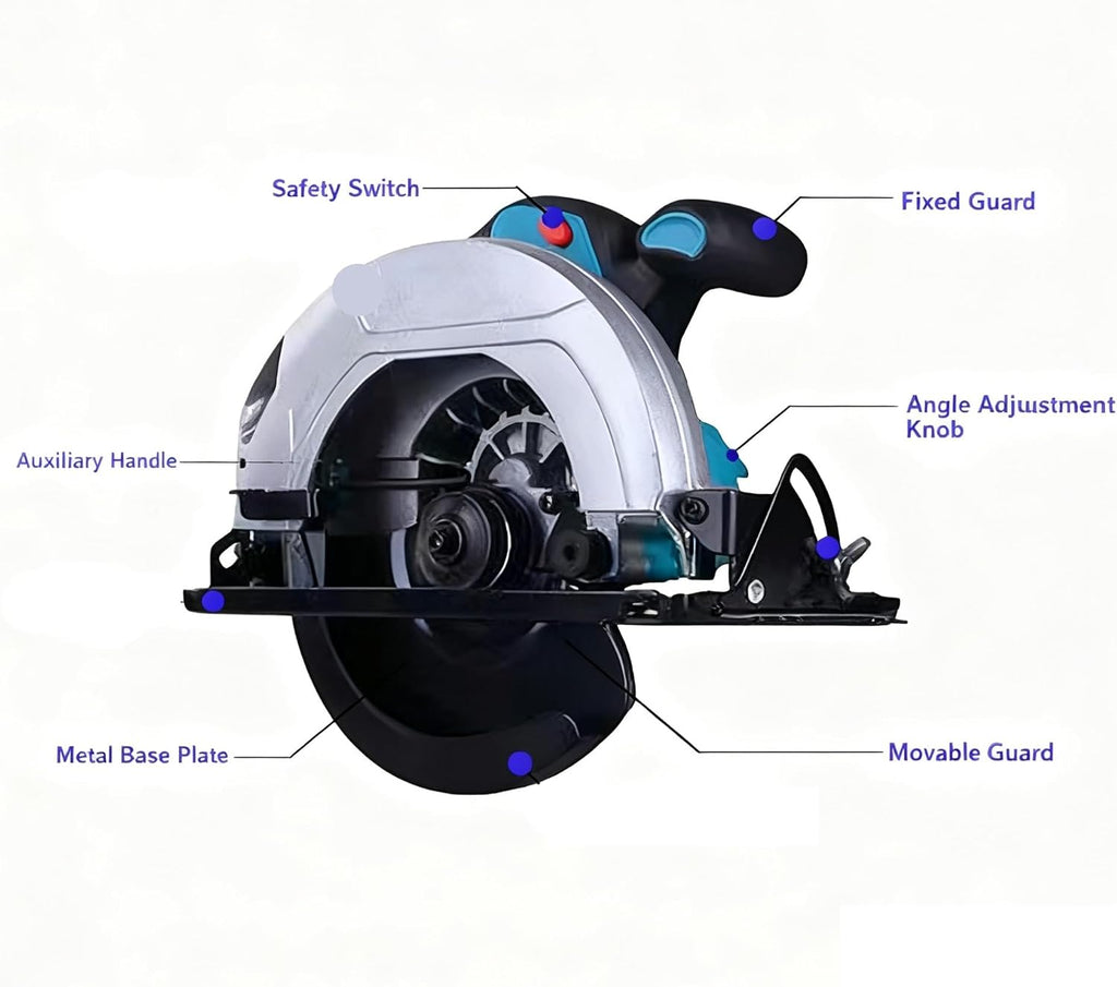 Reciprocating Saw, 7 Inch Brushless Electric Circular Saw Cordless Board Cutting Machine Woodworking Power Tools