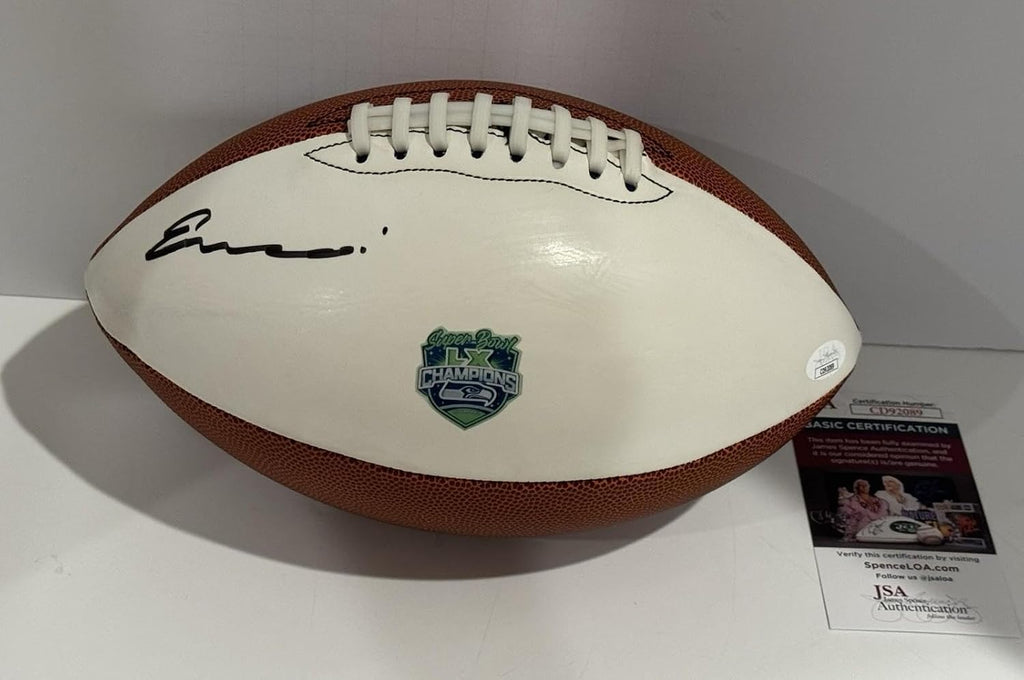 Nick Emmanwori Signed Football Seahawks Super Bowl Lx Champions Jsa Coa - Autographed Footballs