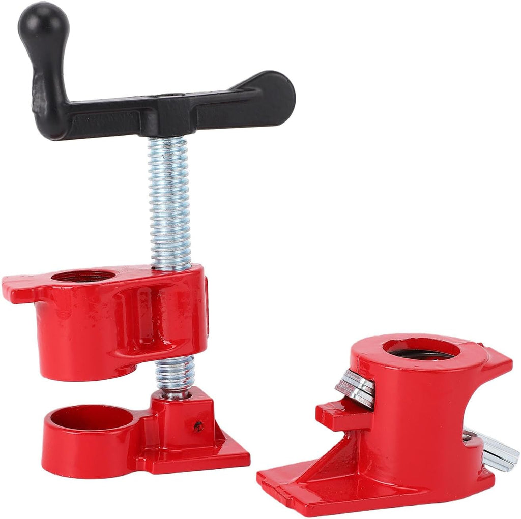 4Sets 3/4 Inch Woodworking Clamp Set, Cast Iron Wide Base Vise for Wood Metal Workbench Gluing Drilling Cabinet Making,