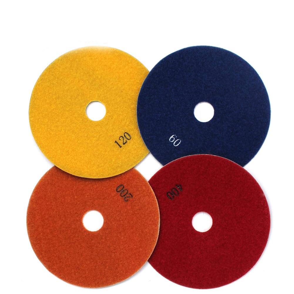 6' Electroplated Diamond Polishing Pads- 4PCS Wet Dry Sanding for Granite Marble Concrete Ceramics Glass (6'-4PCS)
