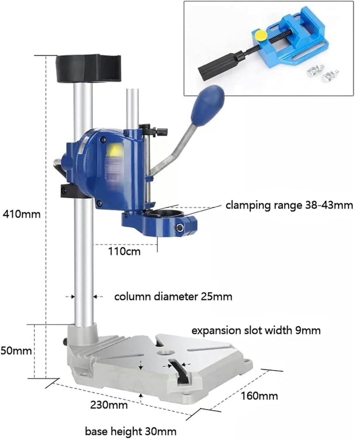 Floor Drill Press Stand Table, Bench Drill Stand, Drill Press Stand With Vise For Hand, Presses Table Standing With Cast Iron Base(A+VISE)
