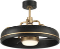 Craftmade TYL24FBSB3-NWF Taylor 24 Inch 3 Blade Indoor Fandelier | Flat Black/Satin Brass Finish with Clear Acrylic Blades | Integrated 1167 Lumens LED 3000K | Remote Included | DC Motor Ceiling Fan