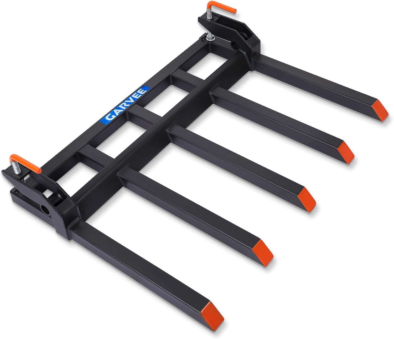 Clamp on Debris Forks to 48' Bucket, Heavy Duty 5 Fork Tines Clamp-on Pallet Attachments with 2500 LBS Capacity Fit for Tractor Bucket, Skid Steer Loader