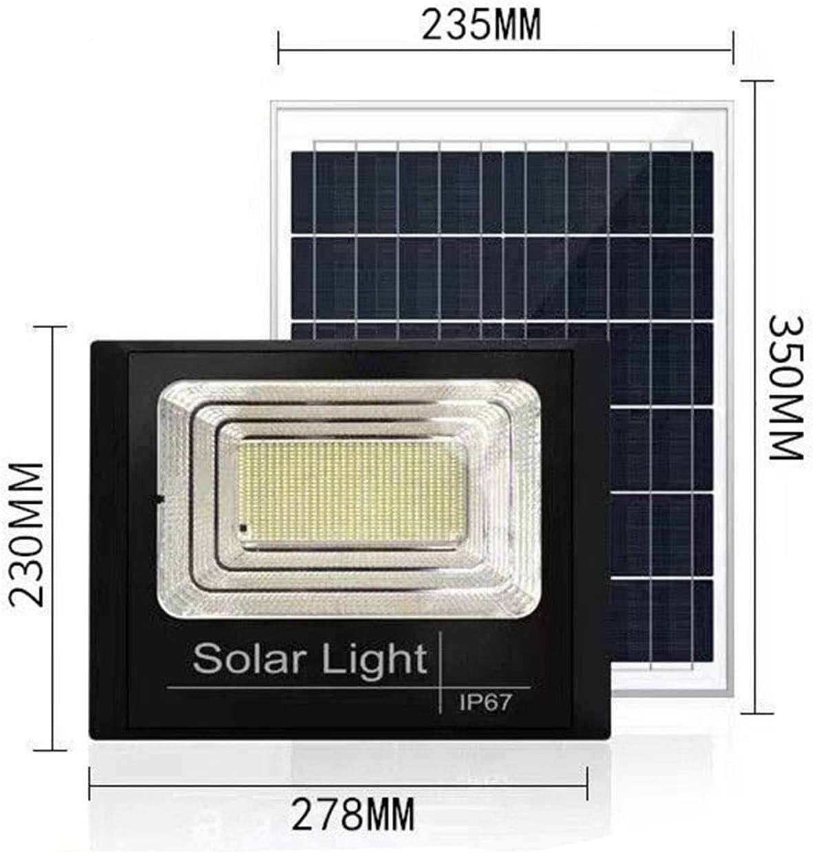 Led Solar Flood Light, Outdoor Waterproof Spotlight Solar Remote Control Reflector Led Street Lamp Ideal for Outdoor Walls Or Light Poles in Parking Lots Sidewalks Trails Scho,One Color5M