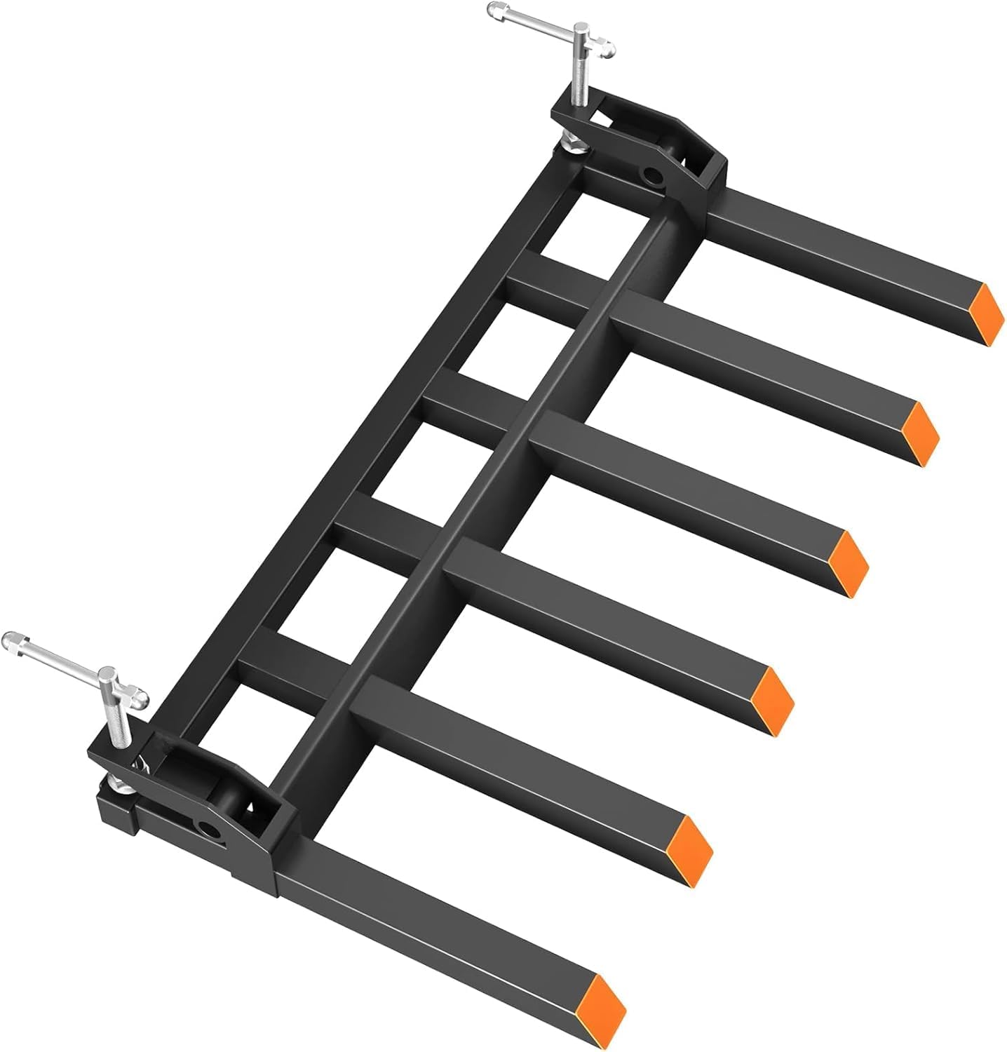 Garvee Clamp On Debris Forks for 60 in Buckets, 4560 LBS Loading Weight Pallet Forks for Loader, Tractor Buckets, Skidsteer, for Removing Limbs, Yard Waste and Debris