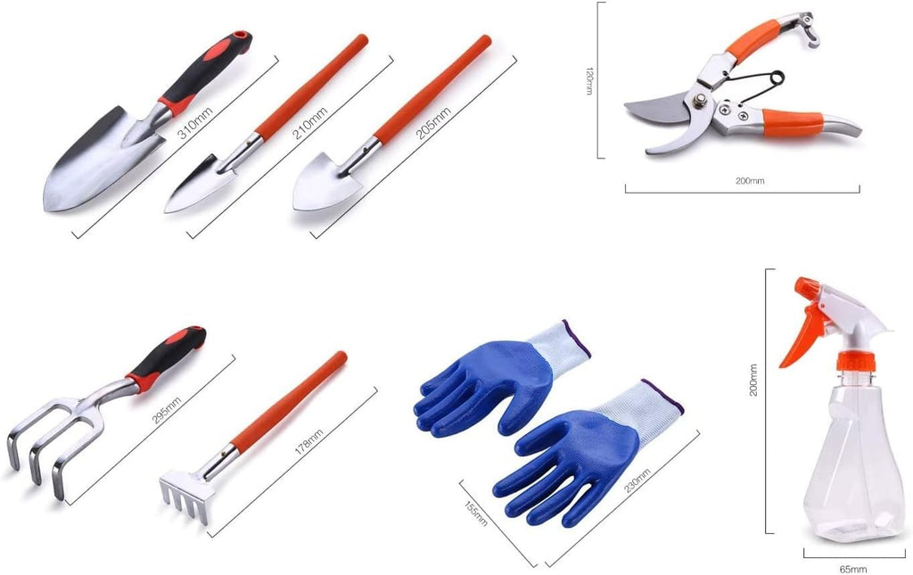 Large Garden Tote and 10 Pcs Tools Set Garden Bucket Tool Kit Organizer Heavy Duty Gardening Hand Tools for Garden Lovers