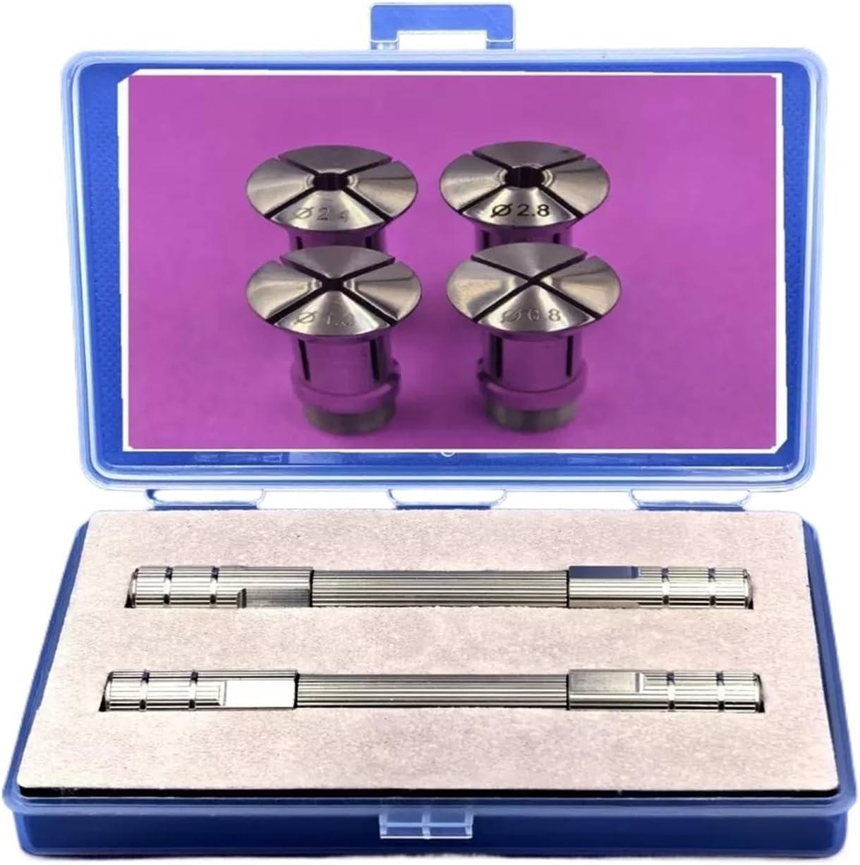 Double Ended Pin Vise Precision Stainless Steel Double-Ended Tweezers Vise Holding Tool Adjustable Jaws 0.8/1.3/2.4/ .8mm For Watch Repair