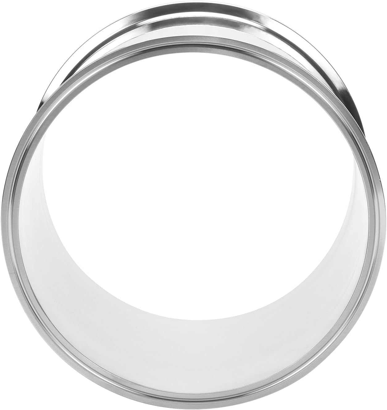 DERNORD Sanitary Spool Tube with Clamp Ends,Stainless Steel 304 Seamless Round Tubing with 8 inch Tri Clamp Ferrule Flange (Tube Length: 6 Inch / 152MM)