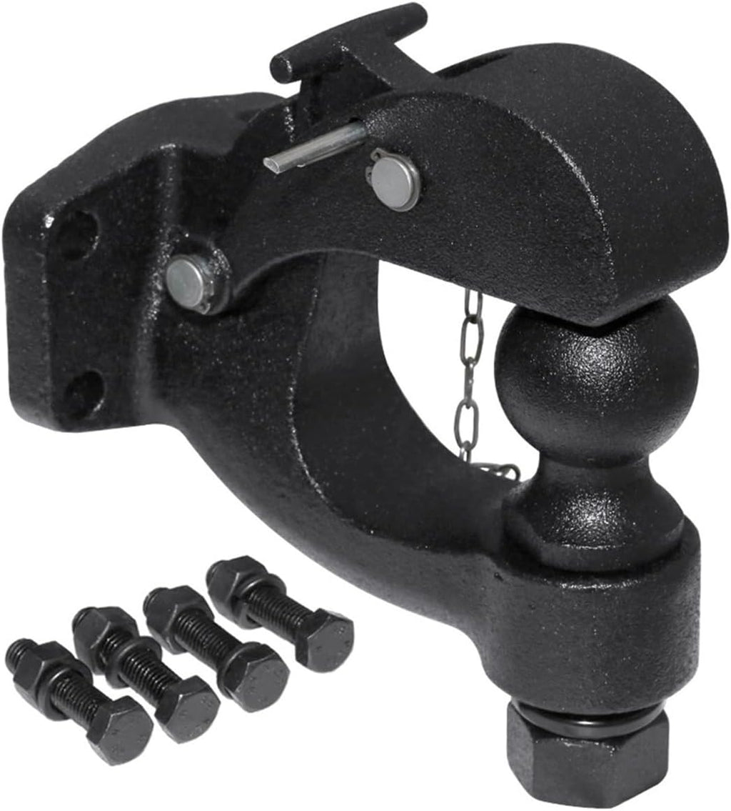 Matte Black Pintle Hook Hitch 2' 50mm Ball Towing Heavy Duty 5 TON Car Towbar RV Parts Camper Caravan Motorhome Accessories(50mm Ball)